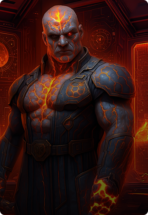 Veteran World Evolver leader carries the magma of the first world inside him.